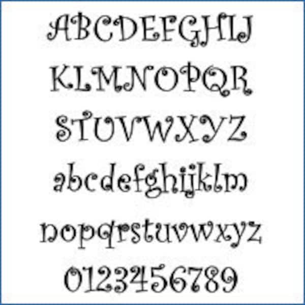 Alphabet Pattern - Curlz, 5 inch - Printable Whimsical Letters Template, Digital Download