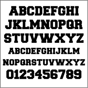 Bulletin Board Letters PDF – Value Pak - 5 Sizes of Uppercase Lowercase Numbers Punctuation Stencil Templates - Collegiate