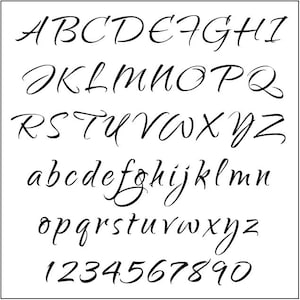 Formal Script Font, Printable PDF Letter Template - Qwigley, 2 inch -