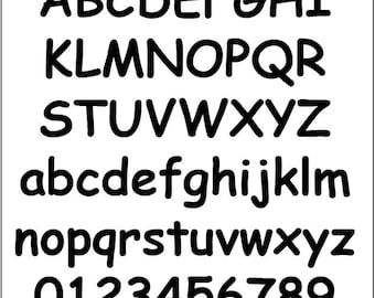 Patrones de letras para tablones de anuncios – Paquete económico - Plantillas de signos de puntuación y números en mayúsculas y minúsculas (5 tamaños) - Cómic