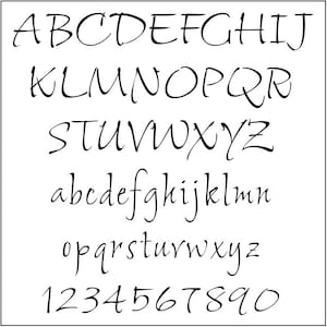Printable Script Template PDF - Shalimar, 4 inch - Alphabet Pattern