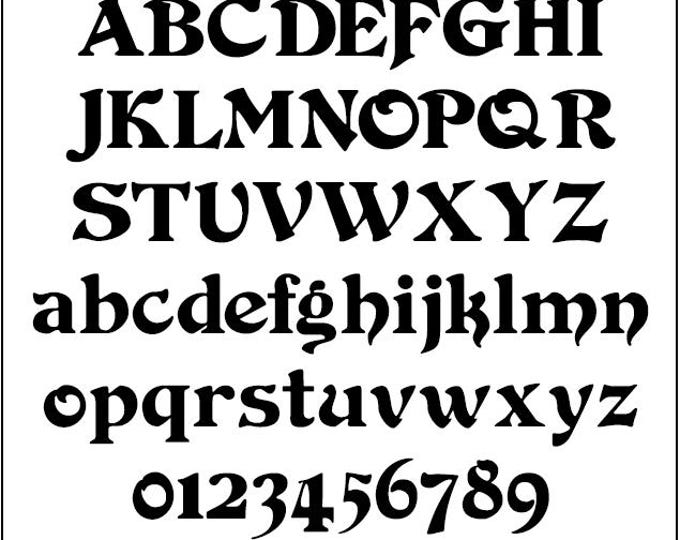 Calligraphy Font, Printable Stencil PDF, Uppercase Lowercase Numbers ...