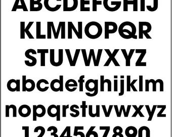 Patrones de letras del alfabeto imprimibles en PDF - Paquete económico - Plantillas de signos de puntuación y números en mayúsculas y minúsculas (5 tamaños) - Avant Garde