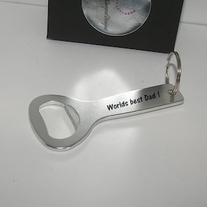 Handstamped keychain Personalised bottle opener, groomsmen or usher gift, best man gift, wedding favor, father’s dayhandstamped jewelry