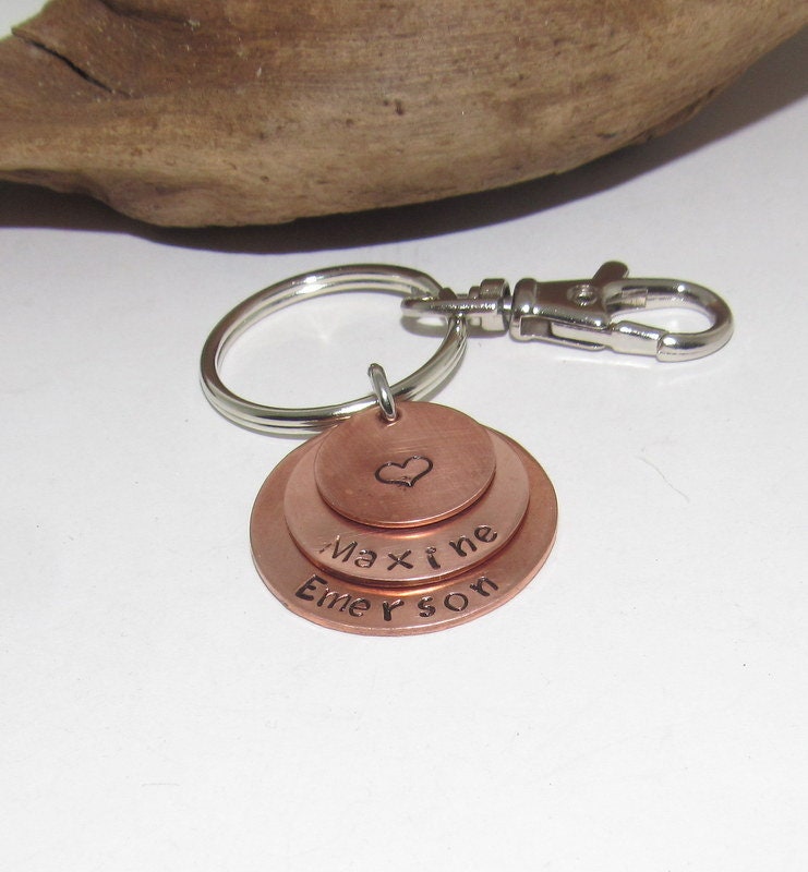 Metal Layer Keychains Personalized 3 Layer Mixed Metal Keychain, Custom Personalized Keychain ...