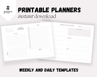 Weekly Planner Printable Planner Weekly Planner Digital Weekly Planner Pad Daily Planner Printable Daily Journal Daily Schedule Printable