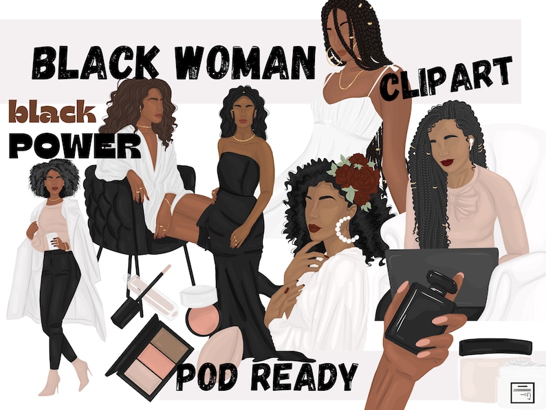 Black Woman PNG Clipart Set for POD Instagram Story Covers - Etsy