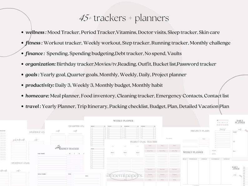 Printable ADHD Digital Planner Goodnotes Planner Printable Planner ADHD