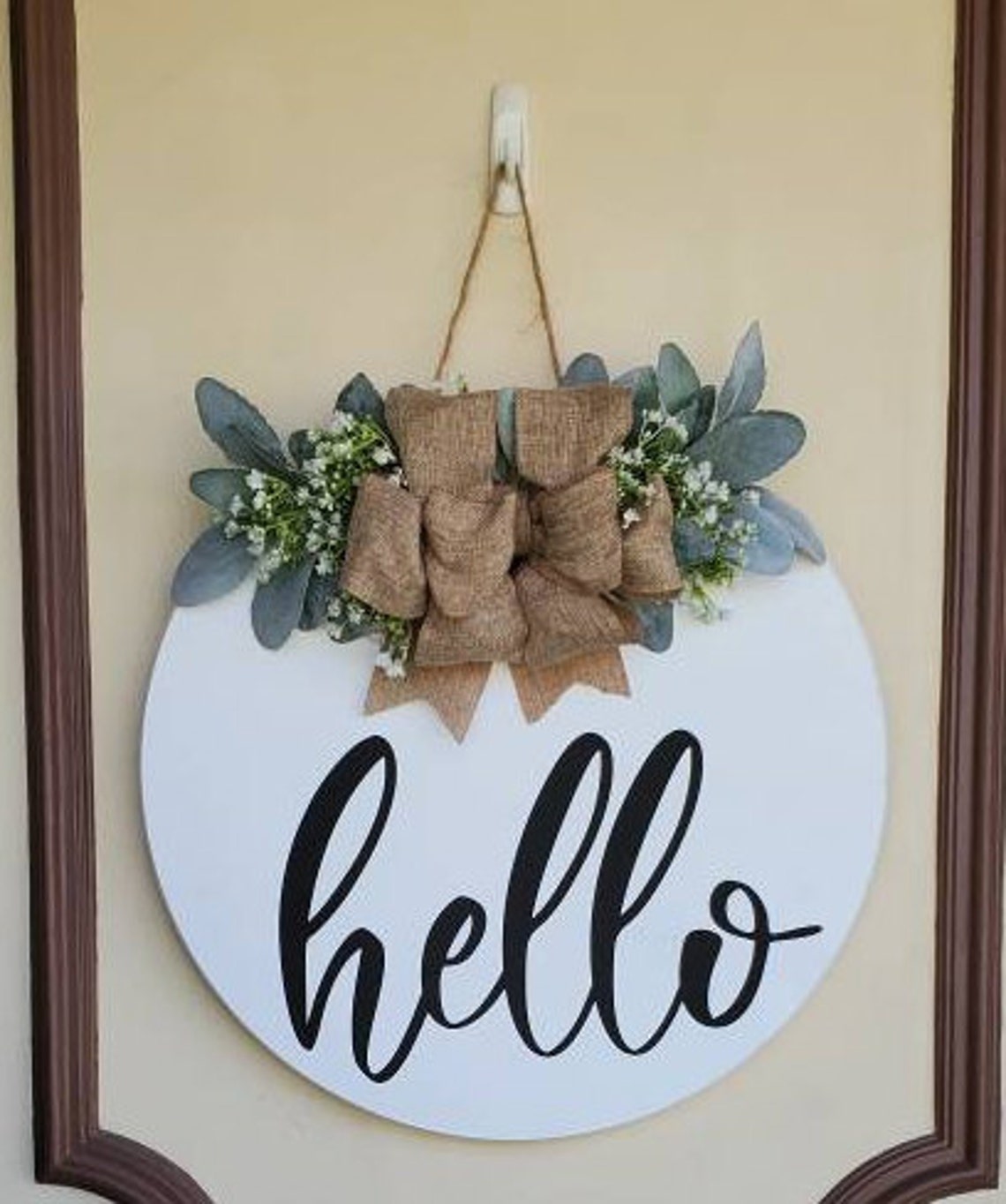 18 Round Rustic Door Hanger Etsy