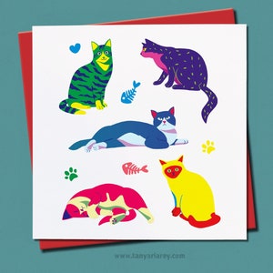 Carte chat Andy Warhol, carte Pop Art, carte d'anniversaire, carte d'artiste, carte de professeur d'art, anniversaire, carte de remerciement