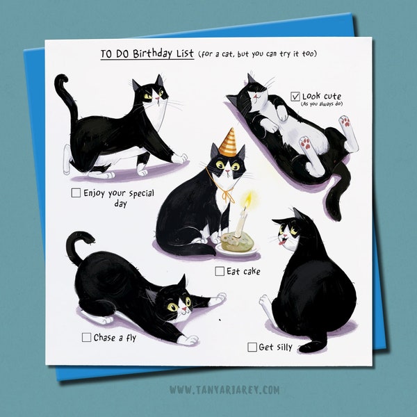 Quirky & Funny Birthday Card, Cat Lover Gift, Humorous Greeting Card, 20th, 30th Birthday, Cat Lover, Cat Mum Gift