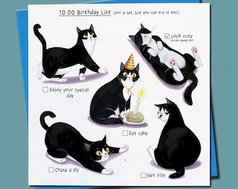 Carte d'anniversaire originale et drôle, cadeau pour amoureux des chats, carte de voeux humoristique, 20e, 30e anniversaire, amoureux des chats, cadeau pour maman chat