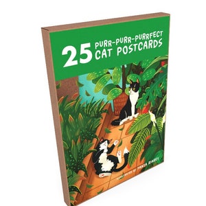 Cadeau pour amoureux des chats, cadeau de Noël 25 cartes postales de chat, lot de cartes postales d'art, chat smoking, cadeaux sur le thème des chats, cartes postales d'art,