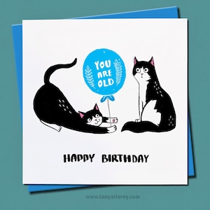 Carte d'anniversaire humoristique pour elle, carte d'anniversaire drôle, carte d'anniversaire de chat, 30e anniversaire, carte de maman de chat