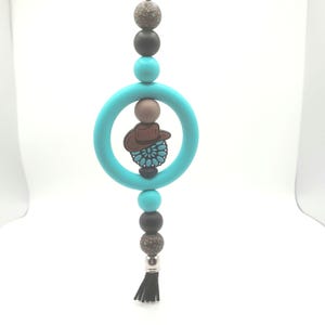 Western Cowgirl/Cowboy Hat Gemstone Car Charm, Car Accessory, Wall Decoration