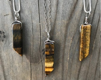 Tigerögahalsband / Tigerögahänge / Tigerögasmycken / Skyddssten / Silvertigerögahalsband / Sterlingsilver