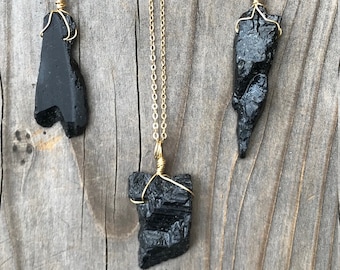 Tourmaline; Black Tourmaline; Black Tourmaline Necklace; Black Tourmaline Pendant; Black Tourmaline Jewelry; Chakra Jewelry; Gold Filled