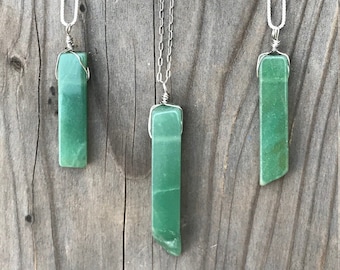 Aventurina; Colgante de aventurina; Collar de aventurina; Cristal de aventurina; Aventurine Joyería; Aventurina Verde; Plata esterlina