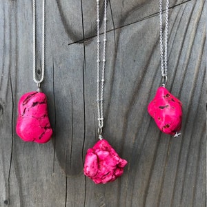 Howlite; Howlite Pendant; Howlite Necklace; Pink Howlite; Chakra Jewelry; Sterling Silver