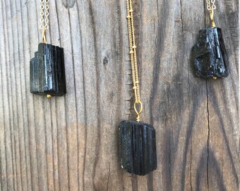 Chakra Jewelry / Tourmaline / Black Tourmaline / Tourmaline Necklace / Tourmaline Pendant / Tourmaline Jewelry / Gold Filled