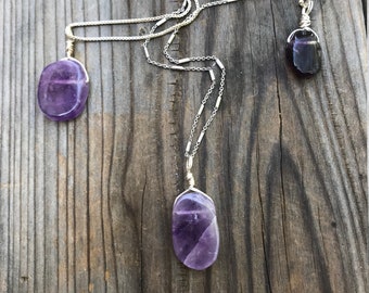 Chakra Jewelry / Crown Chakra / Amethyst Necklace / Amethyst Pendant / Amethyst Jewelry / Amethyst Jewerly / Boho Necklace / Sterling Silver