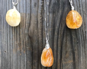 Chakra Jewelry / Citrine / Citrine Necklace / Citrine Pendant / Citrine Jewelry / Citrine Nugget / Sterling Silver