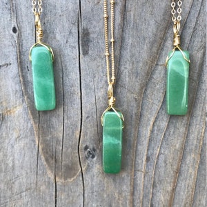 Aventurine / Aventurine Pendant / Aventurine Necklace / Dainty Aventurine  / Aventurine Jewelry / Green Aventurine / Gold Filled