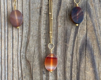 Chakra Jewelry / Carnelian / Carnelian Pendant / Carnelian Necklace / Teardrop Carnelian / Carnelian Jewelry /  Gold Filled