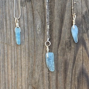 Chakra Jewelry / Aquamarine / Aquamarine Necklace / Polished Aquamarine / Aquamarine Jewelry / Aquamarine Pendant / Sterling Silver