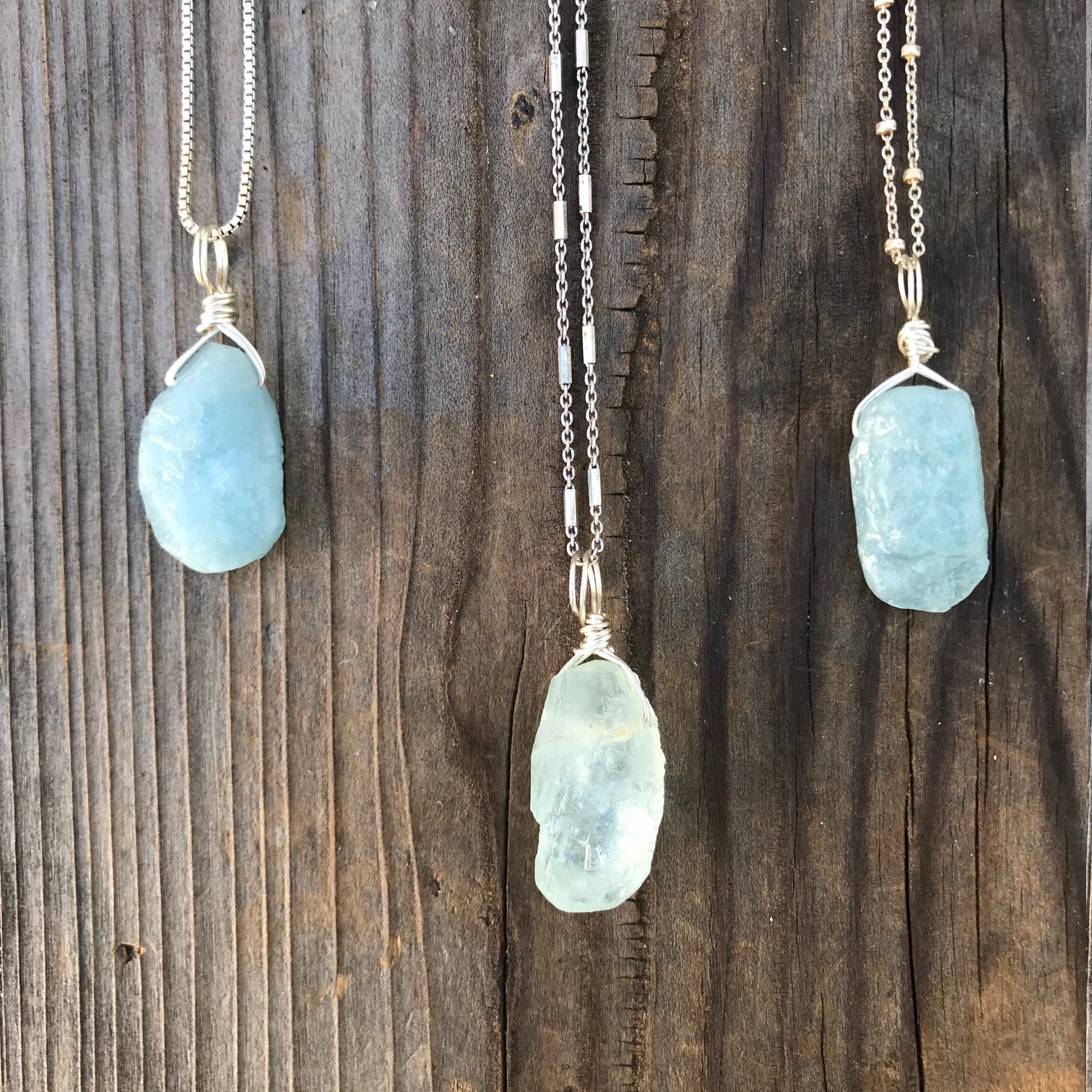 Chakra Jewelry / Aquamarine / Aquamarine Necklace / Raw Aquamarine / …