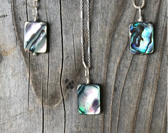 Abalone / Abalone Muschel / Abalone Halskette / Abalone Anhänger / Paua Muschel / Abalone Schmuck / Sterling Silber