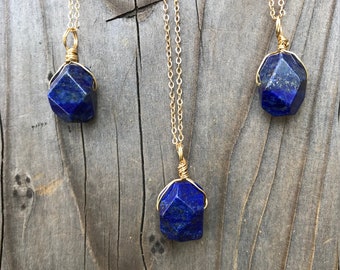 Lapis Lazuli Necklace / Lapis Lazuli / Lapis Lazuli Pendant / Blue Lapis / Lapis Necklace / Lapis Jewelry / Gold Filled