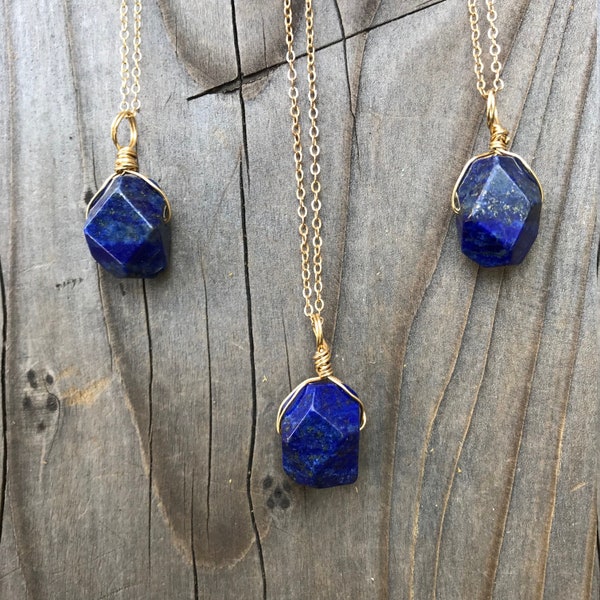 Lapis Lazuli Necklace / Lapis Lazuli / Lapis Lazuli Pendant / Blue Lapis / Lapis Necklace / Lapis Jewelry / Gold Filled