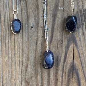 Chakra Jewelry / Blue Sandstone / Sandstone Necklace / Sandstone Pendant / Sandstone Jewelry / Sterling Silver