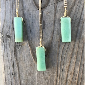 Aventurine / Aventurine Pendant / Aventurine Necklace / Chakra Jewelry / Aventurine Jewelry / Green Aventurine / Gold Filled