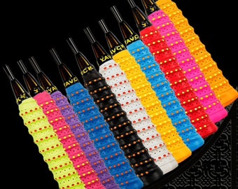 Colorful Grip Tape with Textured Feel, for Tennis, Squash, Badminton or Fishing Poles!! Designer Grips for any sport!! Unique Gifts!