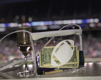 Clear Football Purses, Stadium Security Bags, Designer Crossbody handbag, Festival Policy Bag, Sporting Event, Game Day Gift Purse