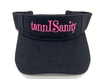 TennISanity Embroidered Tennis Visor - Acrylic Velcro Closure
