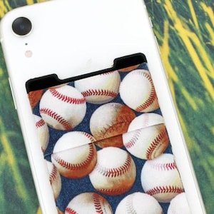 Bolsillo para iPhone para fanáticos de los deportes, titular de tarjetas de fútbol, fútbol, béisbol y baloncesto para iPhone o Android, titular de tarjetas de crédito