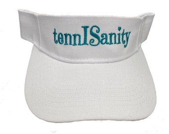 Unique Tennis Visors - 'TennISanity' - Tennis Team Hats, Best Tennis Gifts, CuteTennis Stuff - Women's tenis stuff- Captain's Gifts,