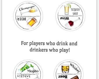 4 Tennis Stickers, Racquet Spin Stickers for tennis butts, wine and beer stickers, "Well or Top Shelf" Version in color, For Men or Women