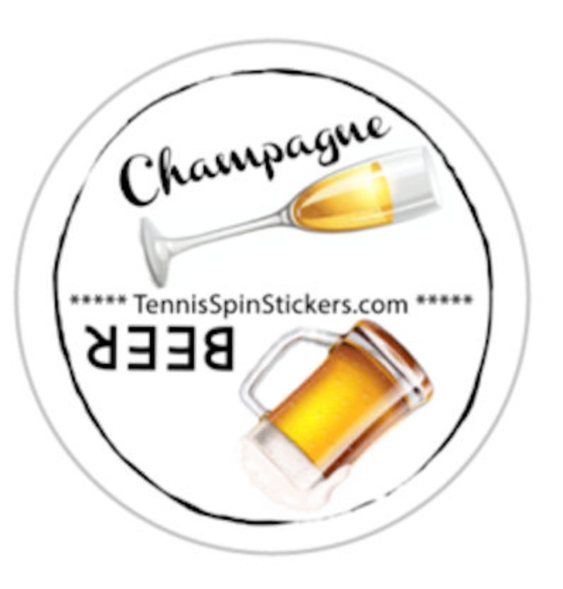 Fun Sticker Racquet 4 Tennis Stickers, Racquet Spin Stickers for Tennis Butts, Wine and ...