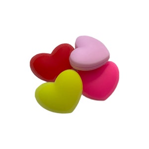 Tennis Dampeners for racquets - Racket stuff - Hearts in Hot Pink, Light Pink, Neon Yellow and Red - Tennis dampners for girls!