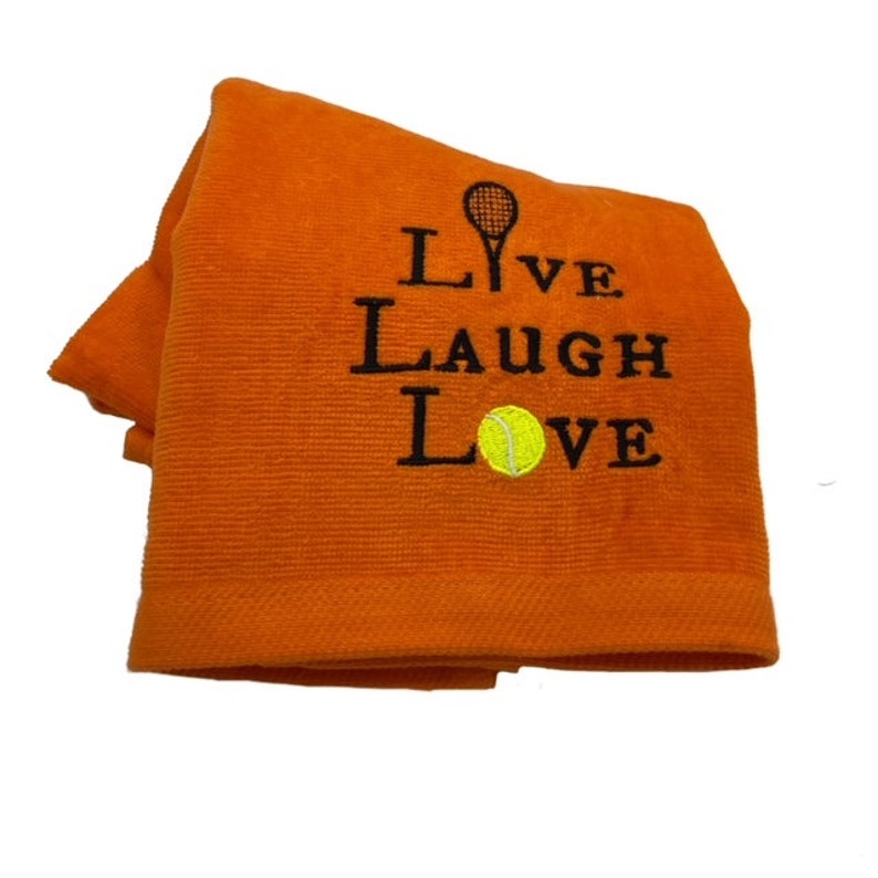 The Best Womens Tennis Gifts Tennis Towels Tennis Sweat Towels 'LIVE LAUGH LOVE' Lots of Colors