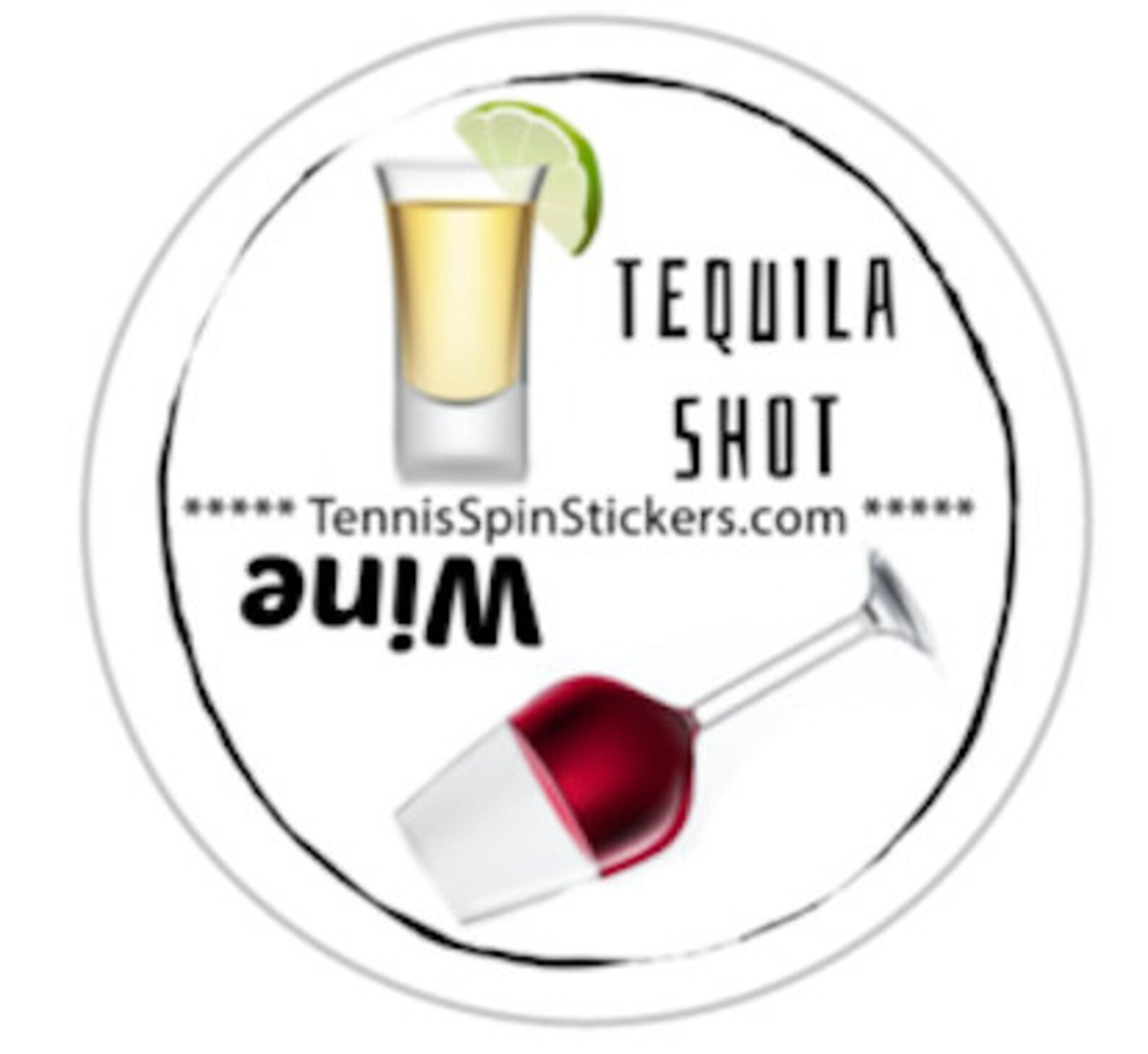 Fun Sticker Racquet 4 Tennis Stickers, Racquet Spin Stickers for Tennis Butts, Wine and ...