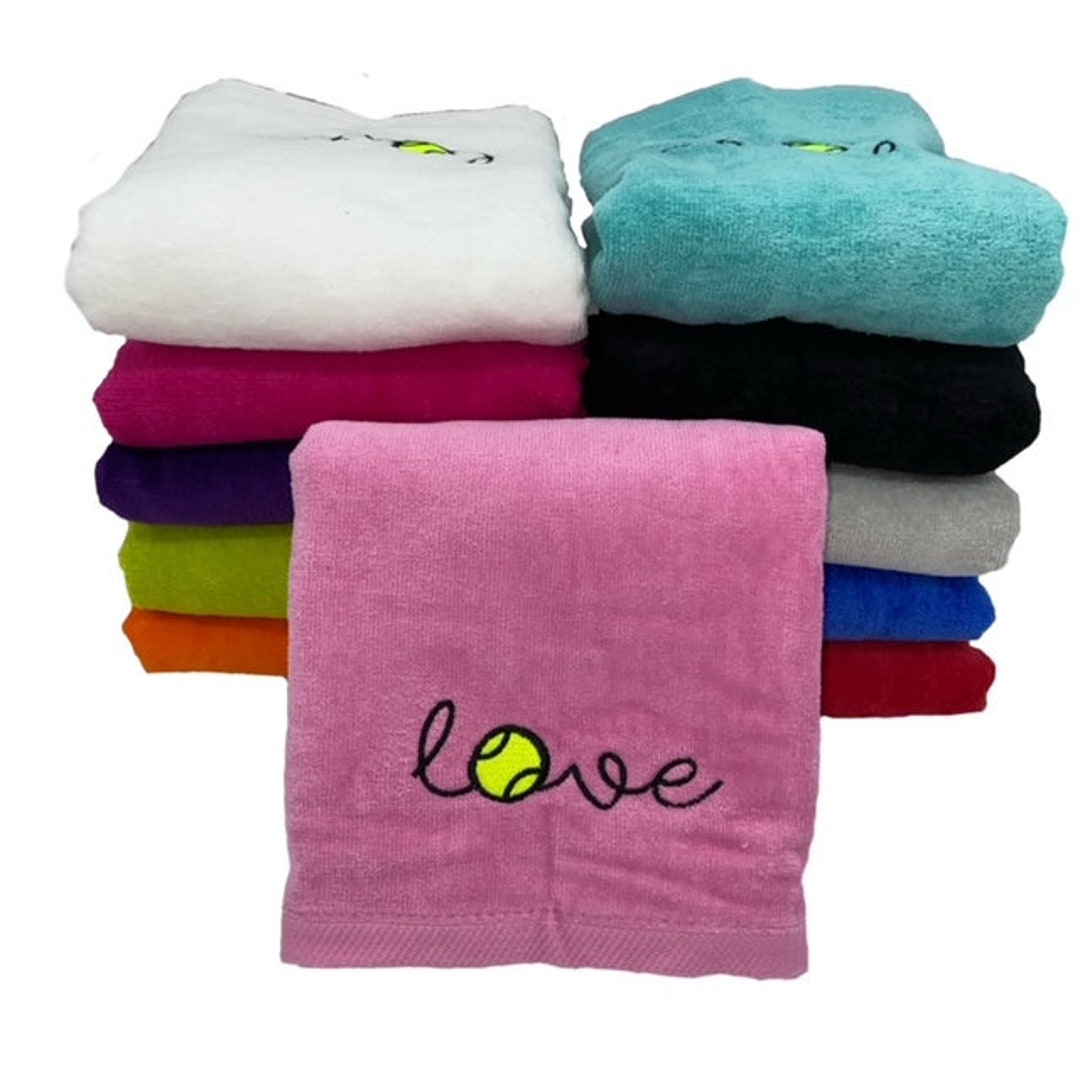 Tennis Towels the Best Tennis Gifts, Tennis Sweat Towels 'LOVE' Plush