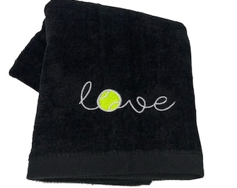 Toallas de tenis - Toallas de tenis para el sudor 'LOVE' de felpa, accesorios de tenis, tenis para niñas, tenis para mujeres, regalos para capitanes, bordadas