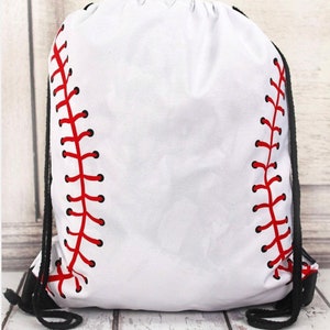 Baseball-Rucksäcke, Taschen für Jungen, weiße Kugel Kordelzug Rucksäcke, Kinder Sporttaschen