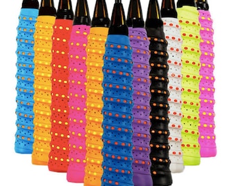 Tennis Racquet Grip Tape, Christmas Stocking Stuffers, Colorful Racket Overgrips, Designer Grips in every Color! Unique Tennis Gifts!