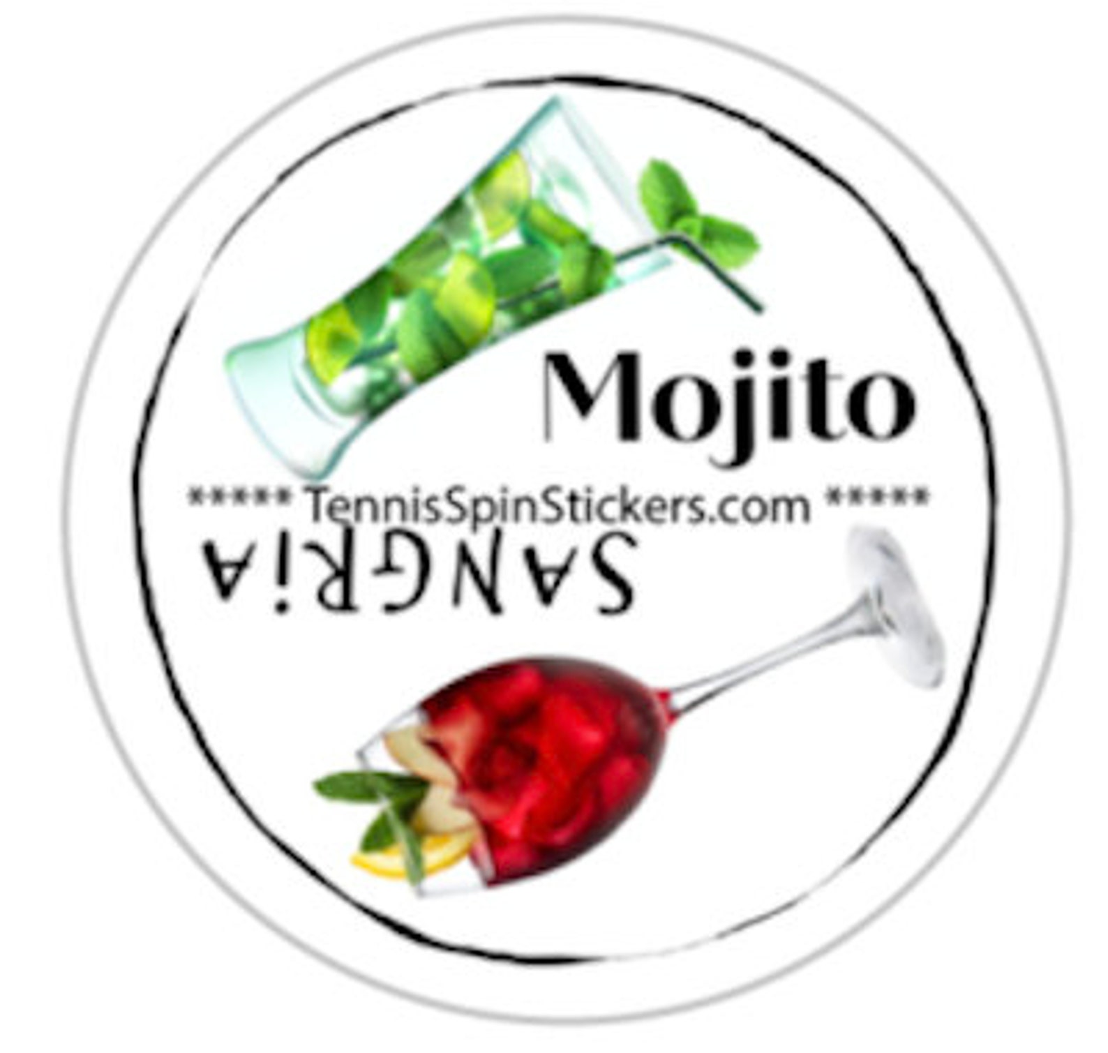 4 Tennis Stickers, Racquet Spin Stickers for Tennis Butts, Wine and